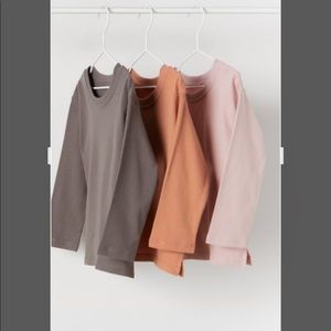 Zara Kids Three Packs plain T-Shirt long sleeve - Anthracite grey boy/girl new